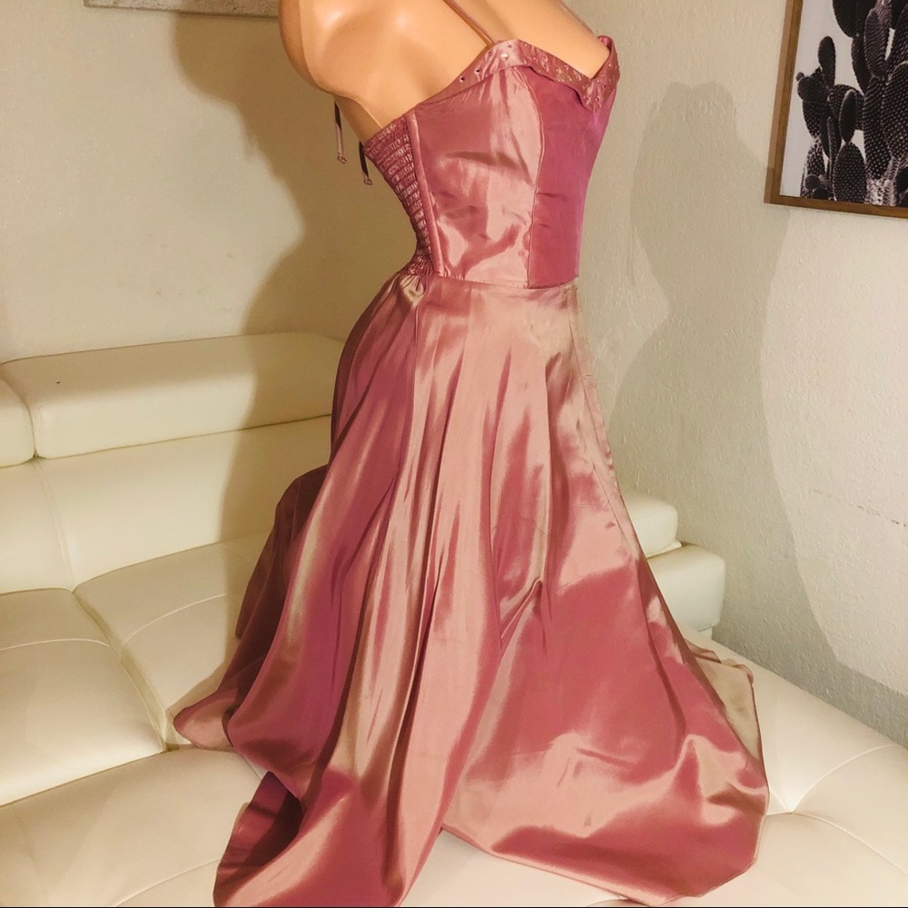 Betsey Johnson satin midi twirl 50’s rhinestone - Picture 1 of 5